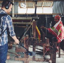 Sound mixer Michael Flowe on location in Bangladesh
